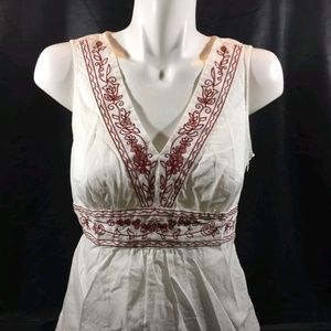 Loft Women White Tank Top Size 8 Sleeveless Floral
